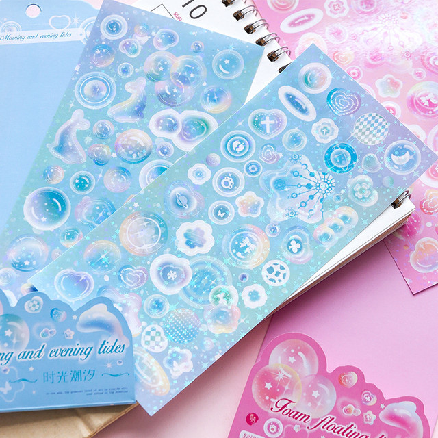 Laser Sticker Scrapbook, Shiny Deco Stickers